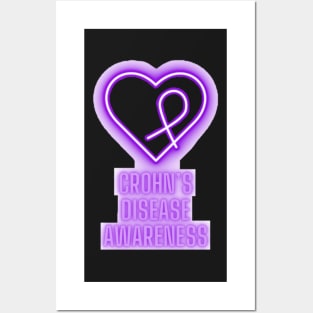 Neon Crohn’s Disease Awareness 2 Posters and Art